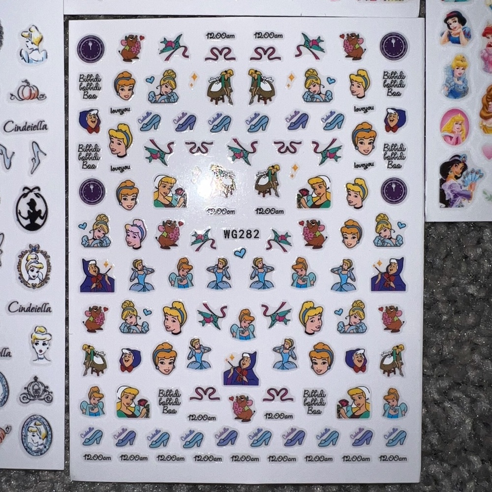 $.50 PRINCESS NAIL STICKER SHEET. NEW. $.50 WITH ANY ORDER OF $10 OR MORE - Picture 3 of 16